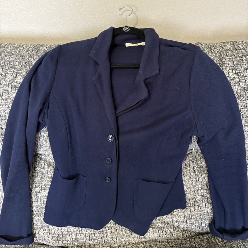 CAbi Blue Blazer Classic Tailored Suit Jacket
